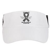 Cat Gray Ribbon Brain Cancer Awareness Warrior Cat Lover I Wear Gray Adult Drive Performance Visor