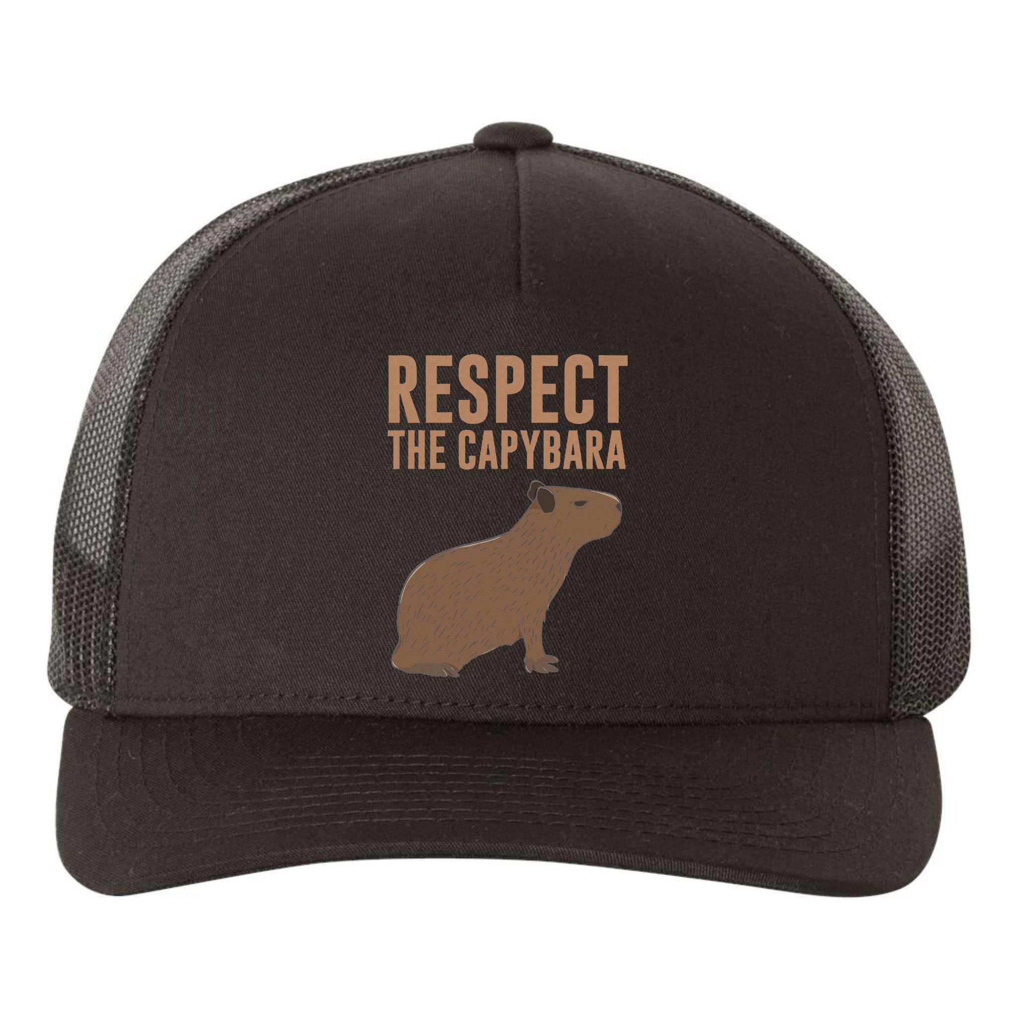 Capybara Gifts Respect The Capybara Cute Animal Yupoong Adult 5-Panel Trucker Hat