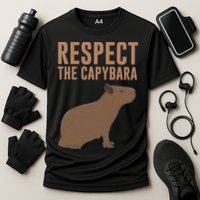Capybara Gifts Respect The Capybara Cute Animal Cooling Performance Crew T-Shirt