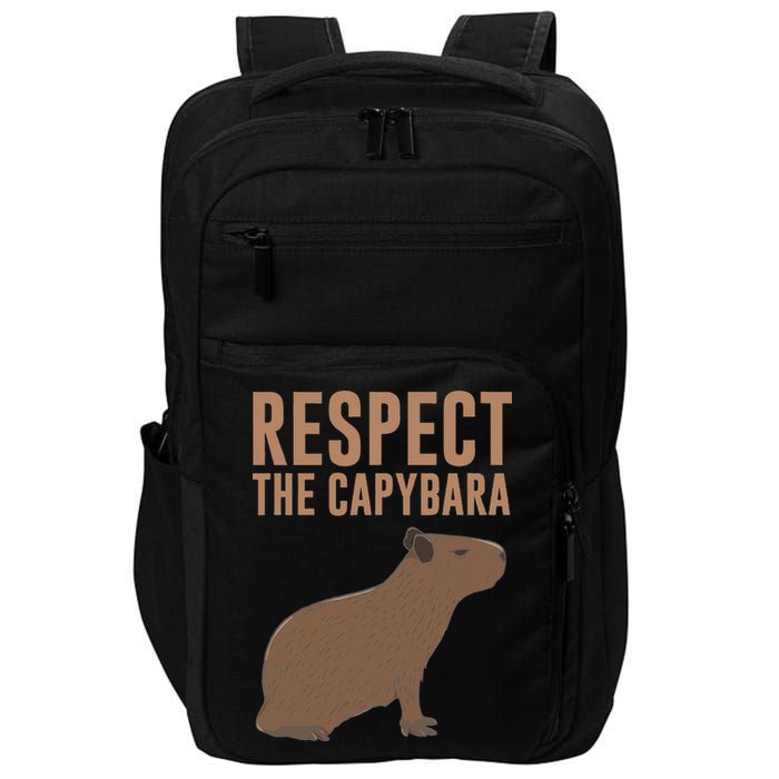 Capybara Gifts Respect The Capybara Cute Animal Impact Tech Backpack