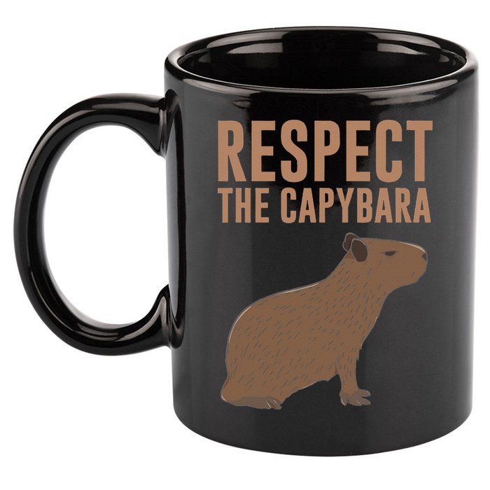 Capybara Gifts Respect The Capybara Cute Animal 11oz C Handle Ceramic Mug