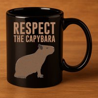 Capybara Gifts Respect The Capybara Cute Animal 11oz C Handle Ceramic Mug