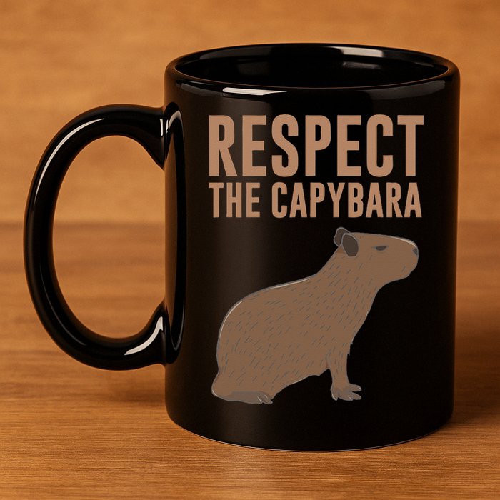 Capybara Gifts Respect The Capybara Cute Animal 11oz C Handle Ceramic Mug