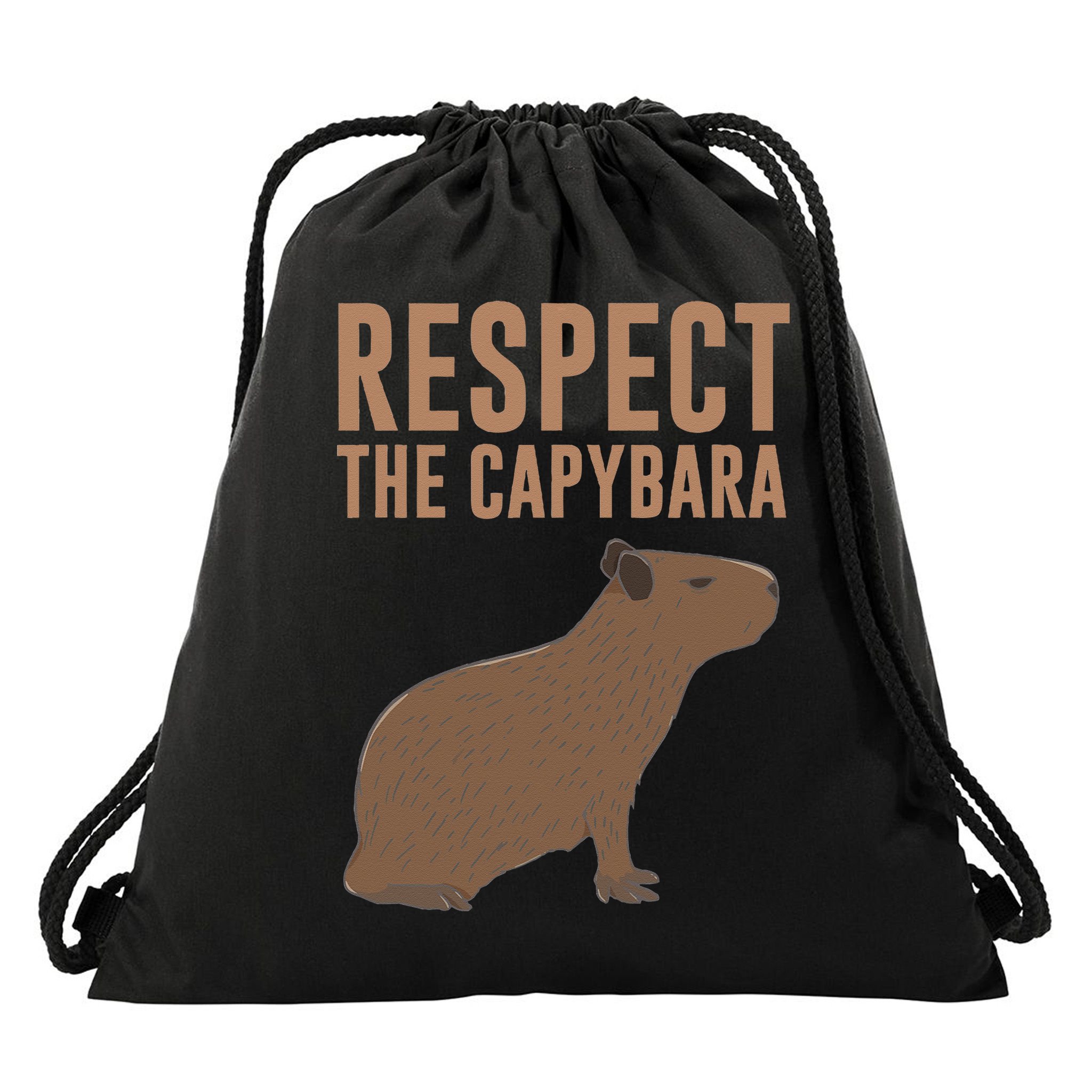 Capybara Gifts Respect The Capybara Cute Animal Drawstring Bag