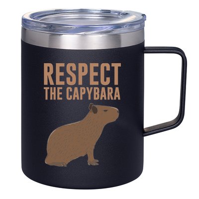 Capybara Gifts Respect The Capybara Cute Animal 12oz Stainless Steel Coffee Mug