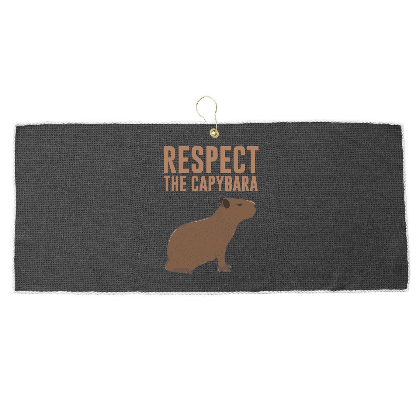 Capybara Gifts Respect The Capybara Cute Animal Large Microfiber Waffle Golf Towel