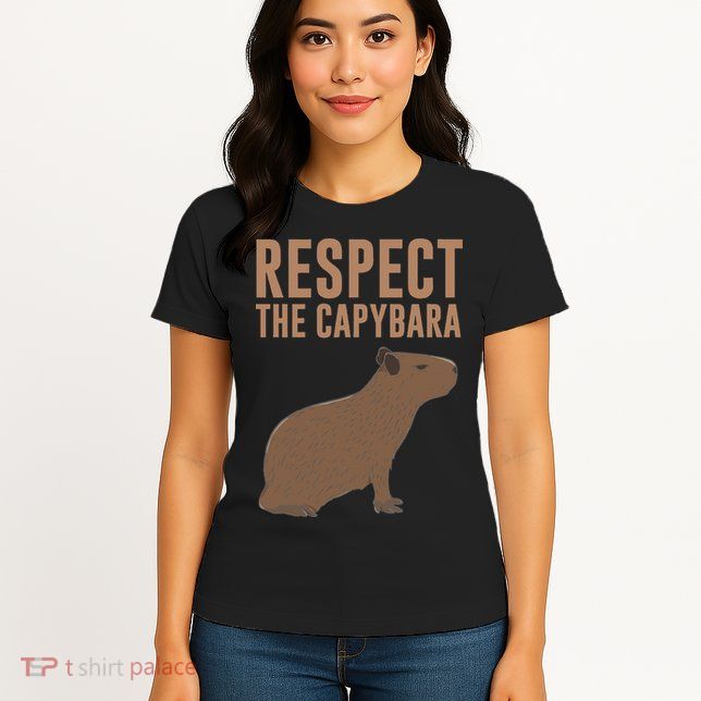Capybara Gifts Respect The Capybara Cute Animal Womens T-Shirt