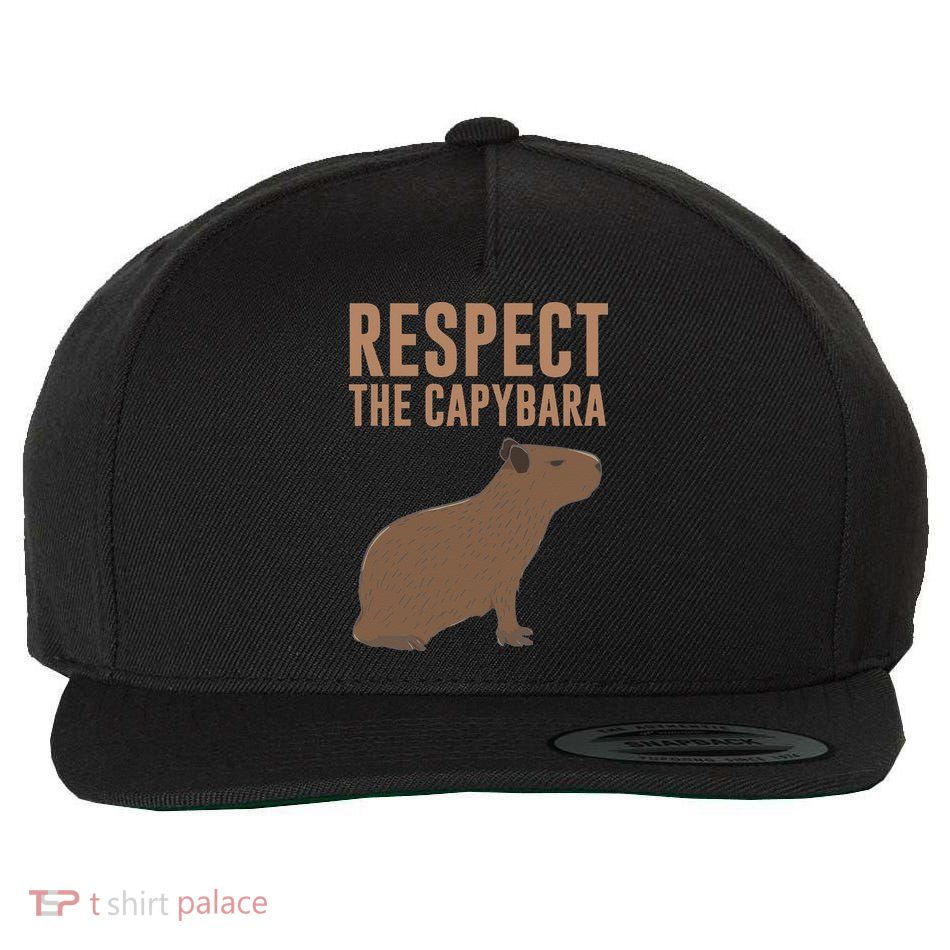 Capybara Gifts Respect The Capybara Cute Animal Wool Snapback Cap