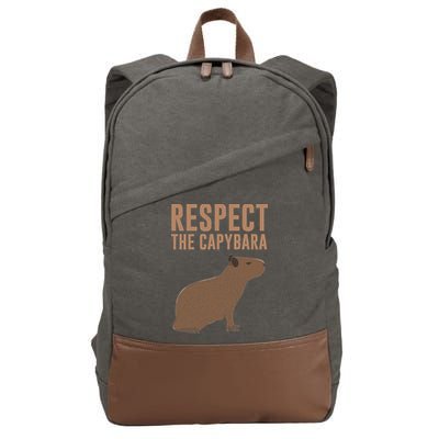 Capybara Gifts Respect The Capybara Cute Animal Cotton Canvas Backpack