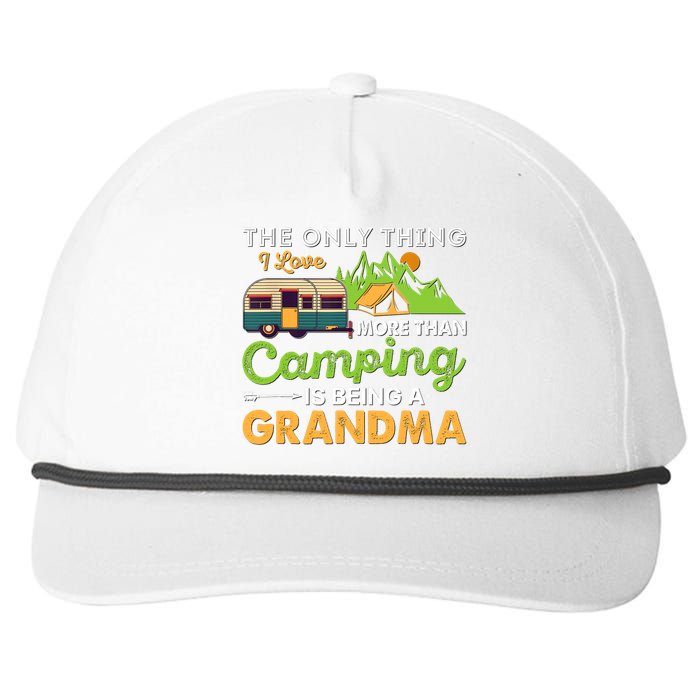 Camp Grandma Retro Vintage Outdoor Tee Wo's Camping Snapback Five-Panel Rope Hat