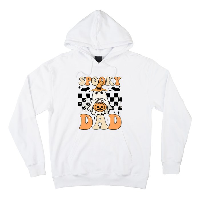 Cute Ghost Retro Spooky Season Halloween Spooky Dad Hoodie