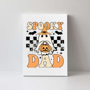 Cute Ghost Retro Spooky Season Halloween Spooky Dad Canvas