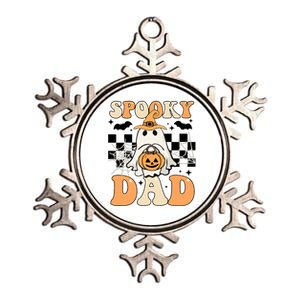 Cute Ghost Retro Spooky Season Halloween Spooky Dad Metallic Star Ornament