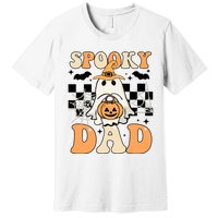 Cute Ghost Retro Spooky Season Halloween Spooky Dad Premium T-Shirt