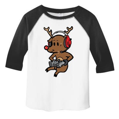 Christmas Gamer Reindeer Xmas Gaming Toddler Fine Jersey T-Shirt