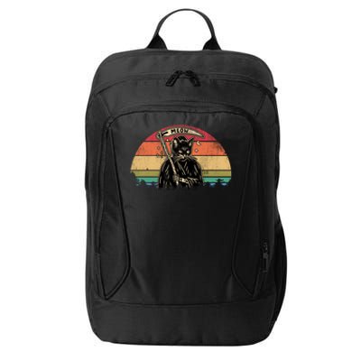 Cat Grim Reaper Vintage City Backpack