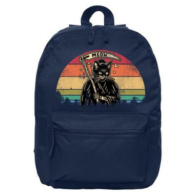 Cat Grim Reaper Vintage 16 in Basic Backpack