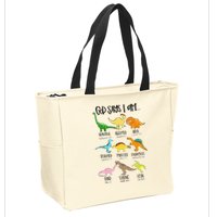 Cute God Says I Am Dinosaur Lover Funny Christian Kids Zip Tote Bag
