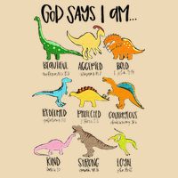 Cute God Says I Am Dinosaur Lover Funny Christian Kids Zip Tote Bag