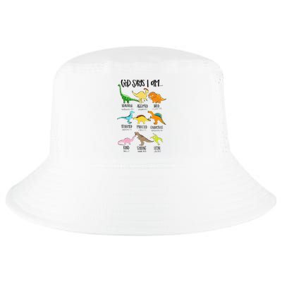 Cute God Says I Am Dinosaur Lover Funny Christian Kids Cool Comfort Performance Bucket Hat