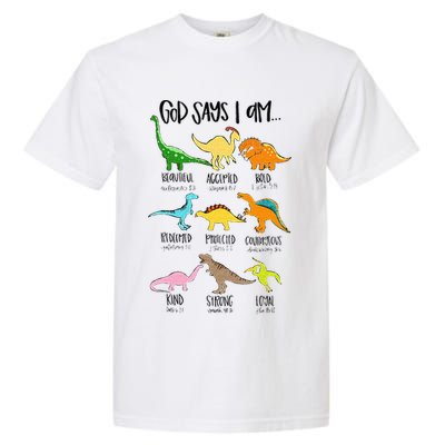 Cute God Says I Am Dinosaur Lover Funny Christian Kids Garment-Dyed Heavyweight T-Shirt