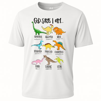 Cute God Says I Am Dinosaur Lover Funny Christian Kids Performance Shirt