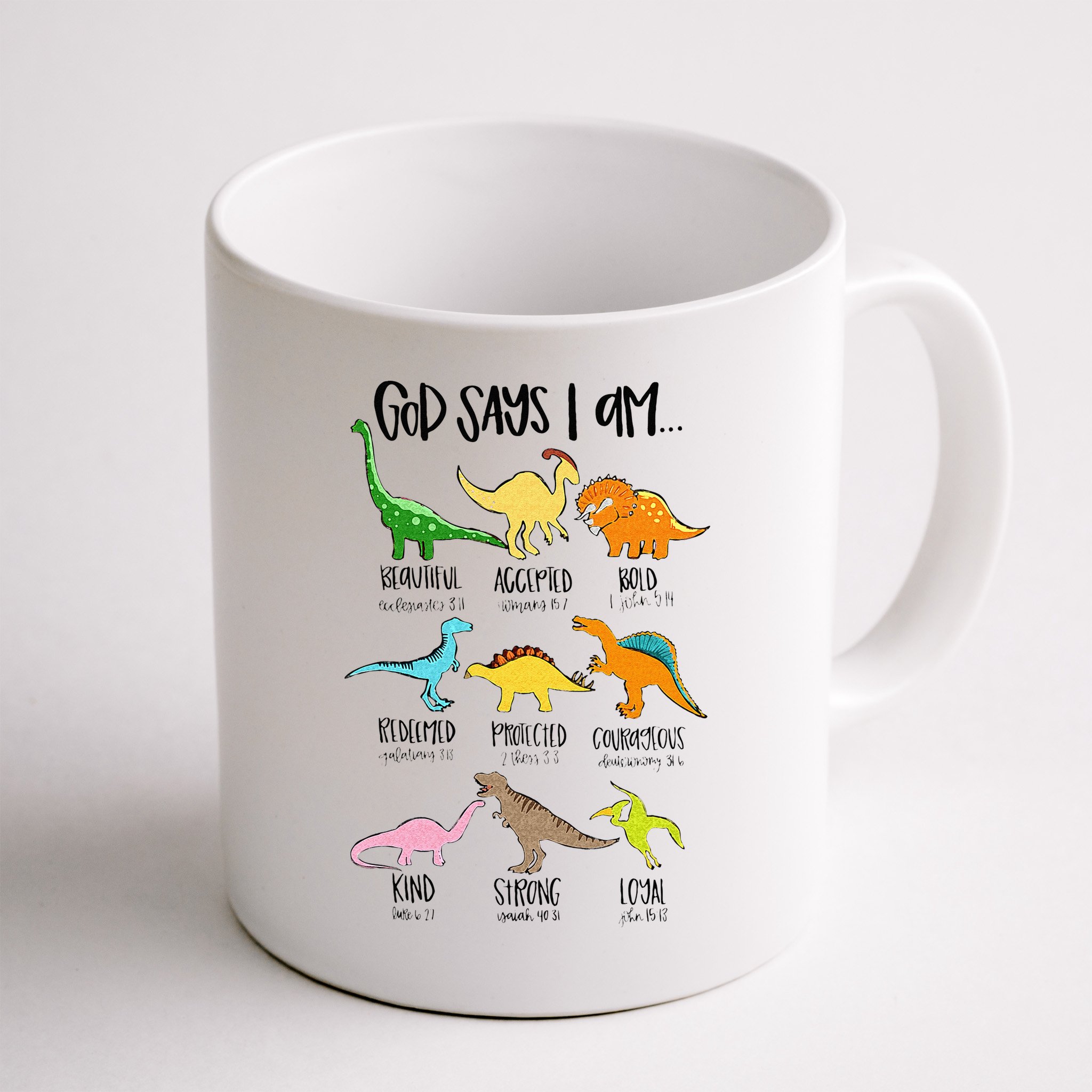 Cute God Says I Am Dinosaur Lover Funny Christian Kids Mug