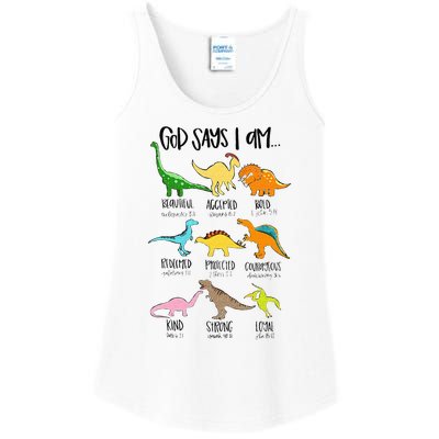 Cute God Says I Am Dinosaur Lover Funny Christian Kids Ladies Essential Tank