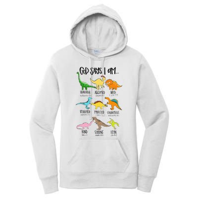 Cute God Says I Am Dinosaur Lover Funny Christian Kids Women's Pullover Hoodie