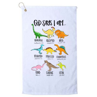 Cute God Says I Am Dinosaur Lover Funny Christian Kids Golf Towel