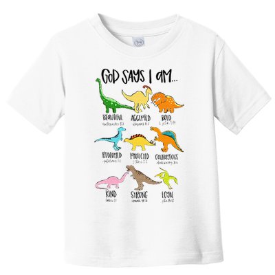 Cute God Says I Am Dinosaur Lover Funny Christian Kids Toddler T-Shirt