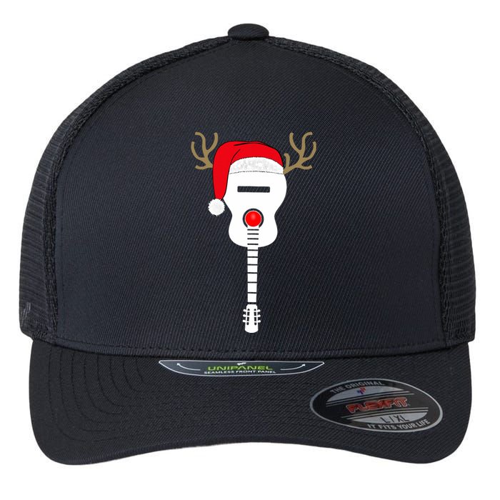 Christmas Guitar Santa Hat Reindeer Antlers For Adults T Flexfit Unipanel Trucker Cap