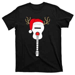 Christmas Guitar Santa Hat Reindeer Antlers For Adults T T-Shirt