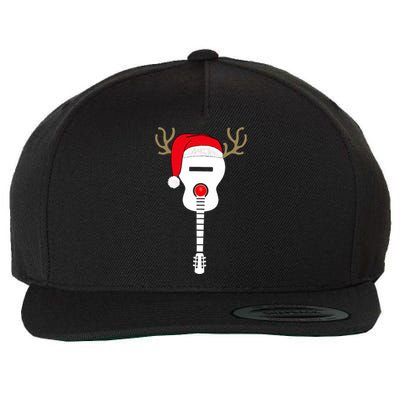 Christmas Guitar Santa Hat Reindeer Antlers For Adults T Wool Snapback Cap