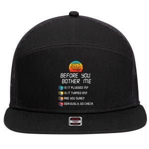 Computer Geek Sysadmin Gift Funny Tech Support Checklist Gift 7 Panel Mesh Trucker Snapback Hat