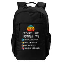Computer Geek Sysadmin Gift Funny Tech Support Checklist Gift Daily Commute Backpack
