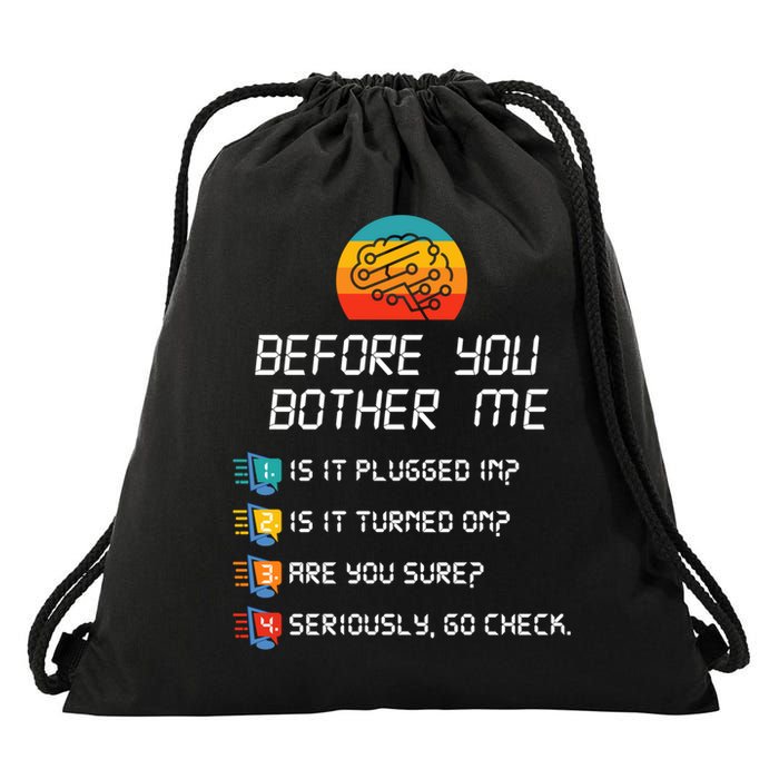 Computer Geek Sysadmin Gift Funny Tech Support Checklist Gift Drawstring Bag