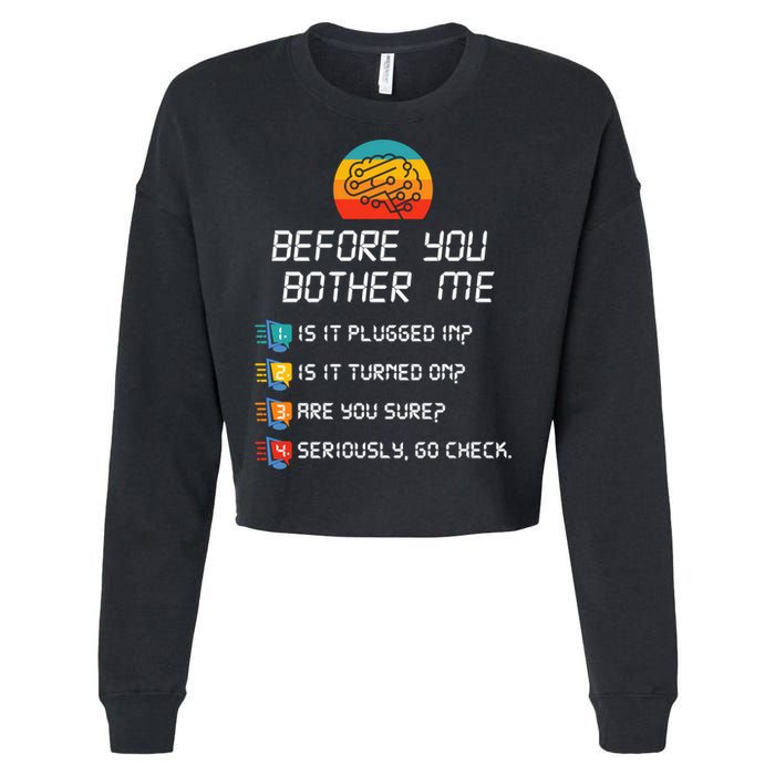 Computer Geek Sysadmin Gift Funny Tech Support Checklist Gift Cropped Pullover Crew