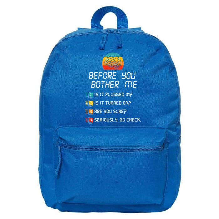Computer Geek Sysadmin Gift Funny Tech Support Checklist Gift 16 in Basic Backpack