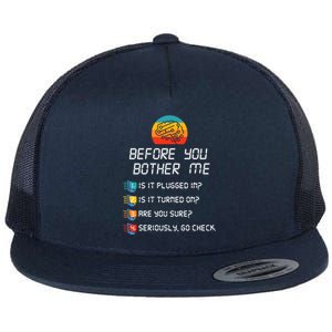 Computer Geek Sysadmin Gift Funny Tech Support Checklist Gift Flat Bill Trucker Hat