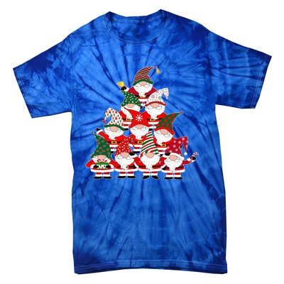 Christmas Gnome Santa Tree Holiday Funny Cute Gift Tie-Dye T-Shirt