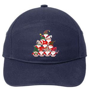 Christmas Gnome Santa Tree Holiday Funny Cute Gift 7-Panel Snapback Hat