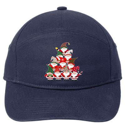 Christmas Gnome Santa Tree Holiday Funny Cute Gift 7-Panel Snapback Hat