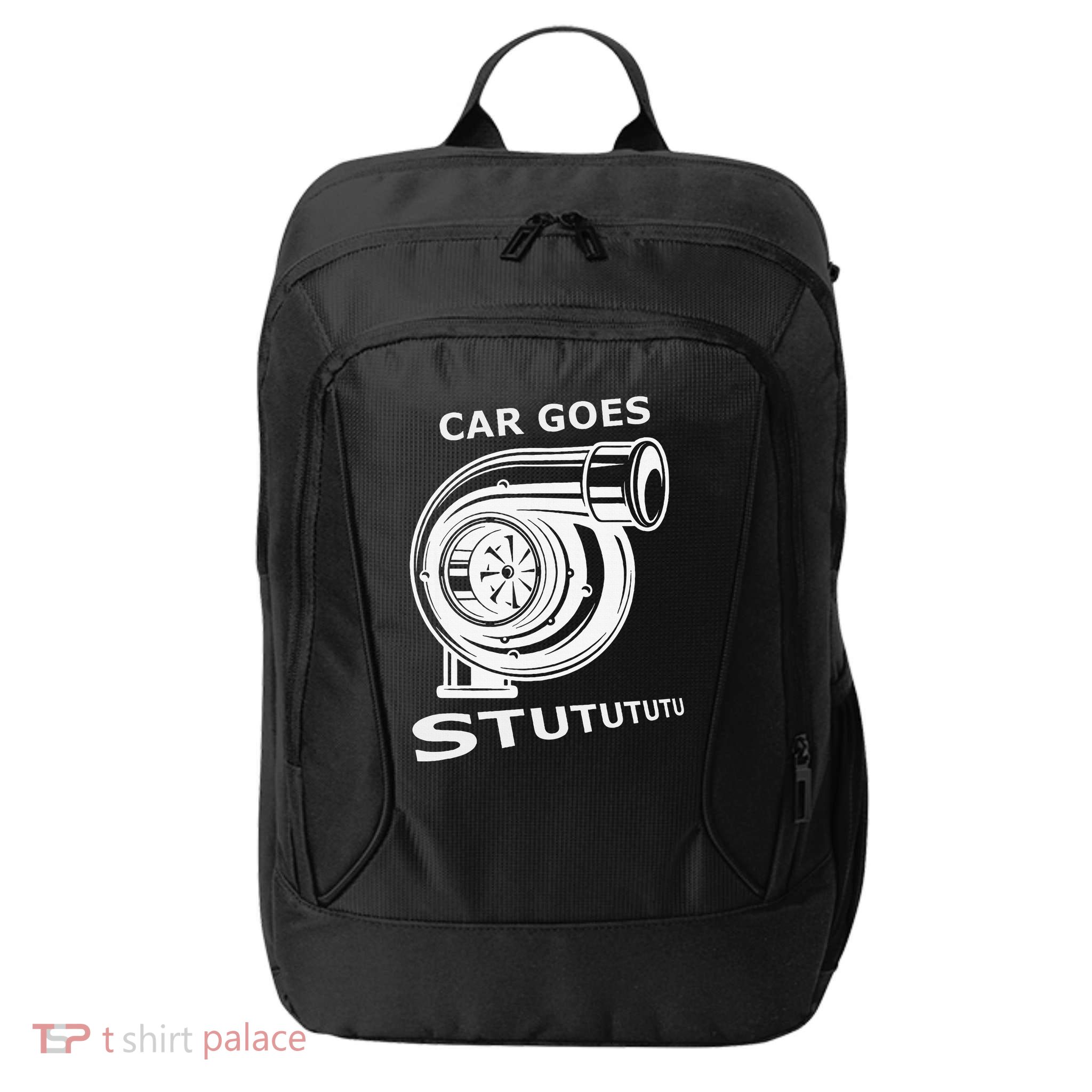Car Goes Stutututu Car Guy Turbo Mechanic Gearhead Funny City Backpack