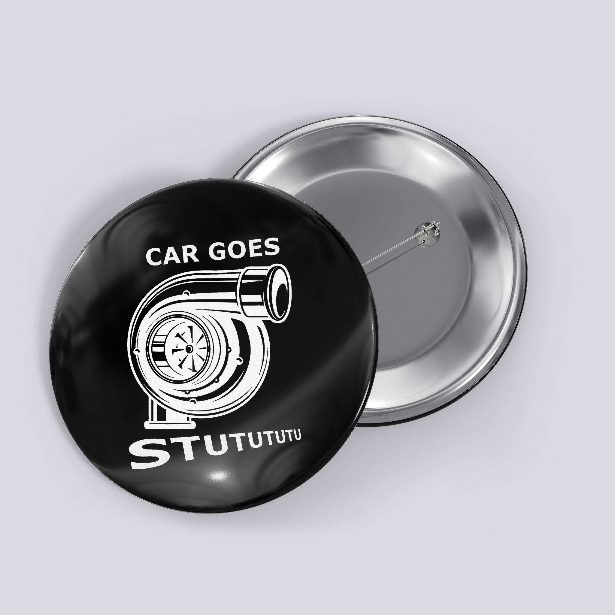 Car Goes Stutututu Car Guy Turbo Mechanic Gearhead Funny Button