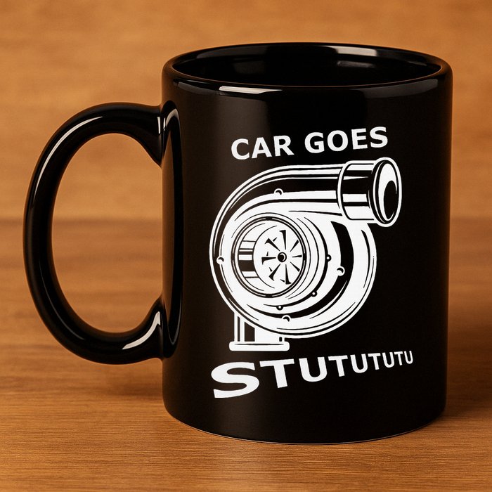 Car Goes Stutututu Car Guy Turbo Mechanic Gearhead Funny 11oz C Handle Ceramic Mug