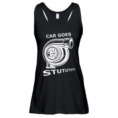 Car Goes Stutututu Car Guy Turbo Mechanic Gearhead Funny Ladies Essential Flowy Tank