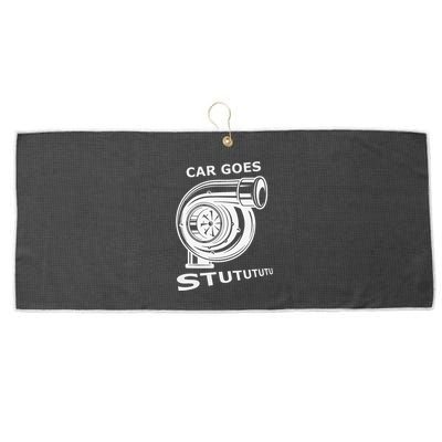 Car Goes Stutututu Car Guy Turbo Mechanic Gearhead Funny Large Microfiber Waffle Golf Towel