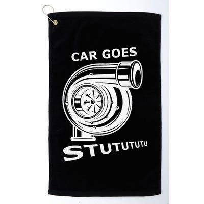 Car Goes Stutututu Car Guy Turbo Mechanic Gearhead Funny Golf Towel