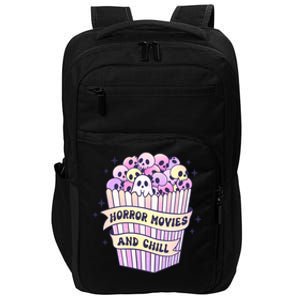 Cute Ghost Skull Popcorn Horror Movies And Chill Halloween Gift Impact Tech Backpack